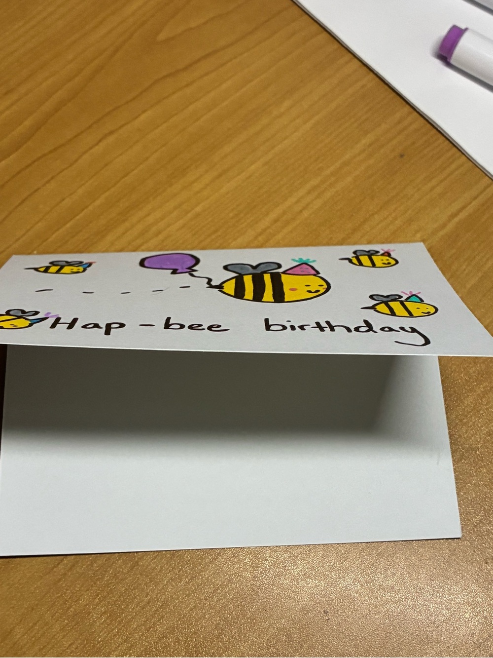 Bee Painted Birthday Card - Picture 3 of 4